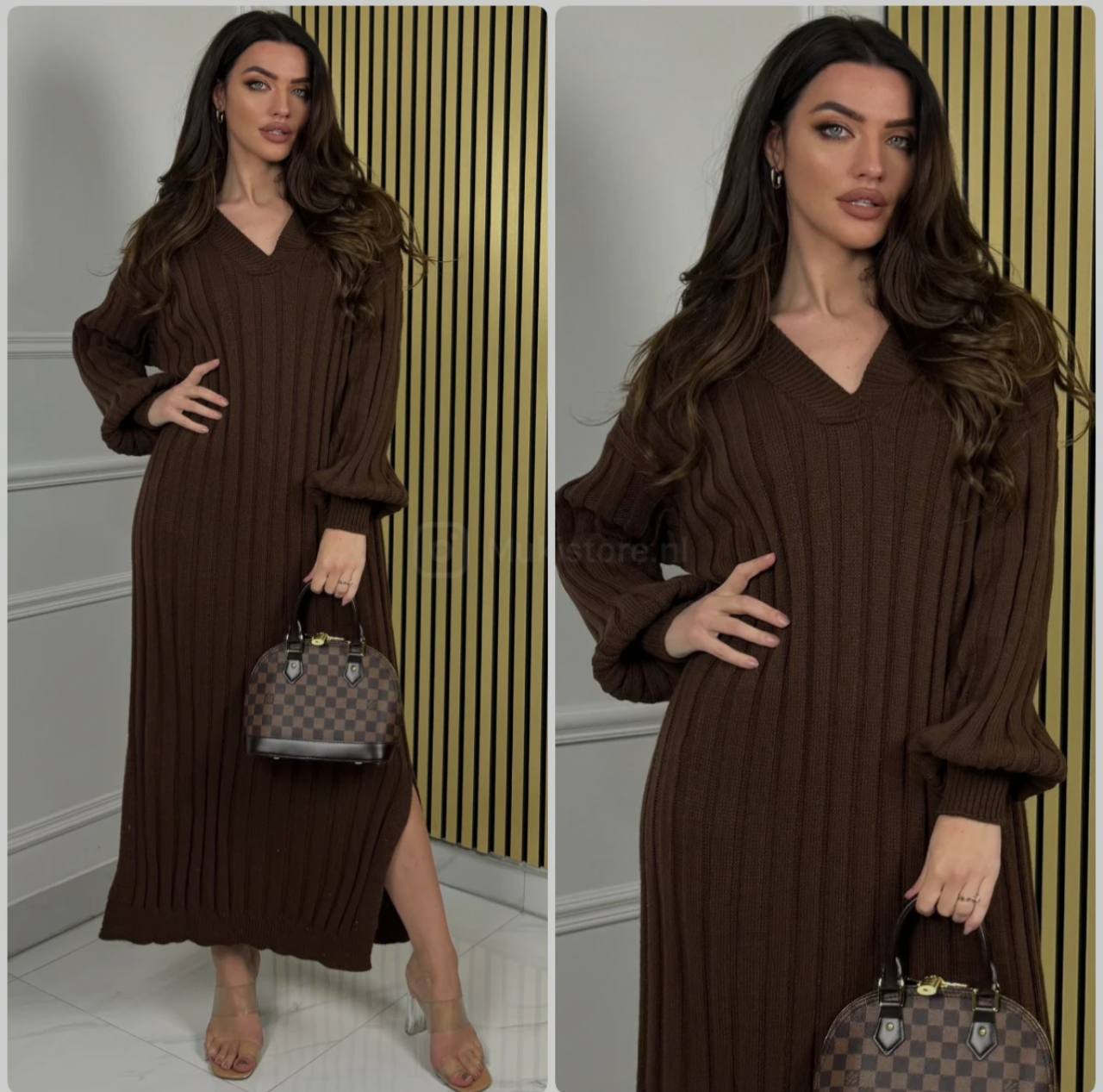 Maxi Robe Hiver Cocooning Chic - Robe Longue Maille Côtelée | RevyMode