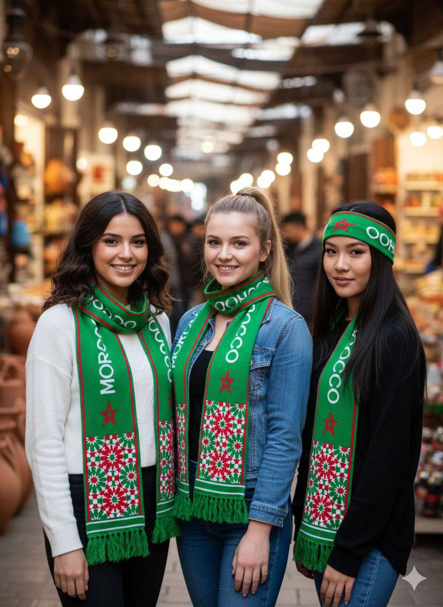 Écharpe Maroc Édition Zellige Premium - Supporter & Mode | RevyMode